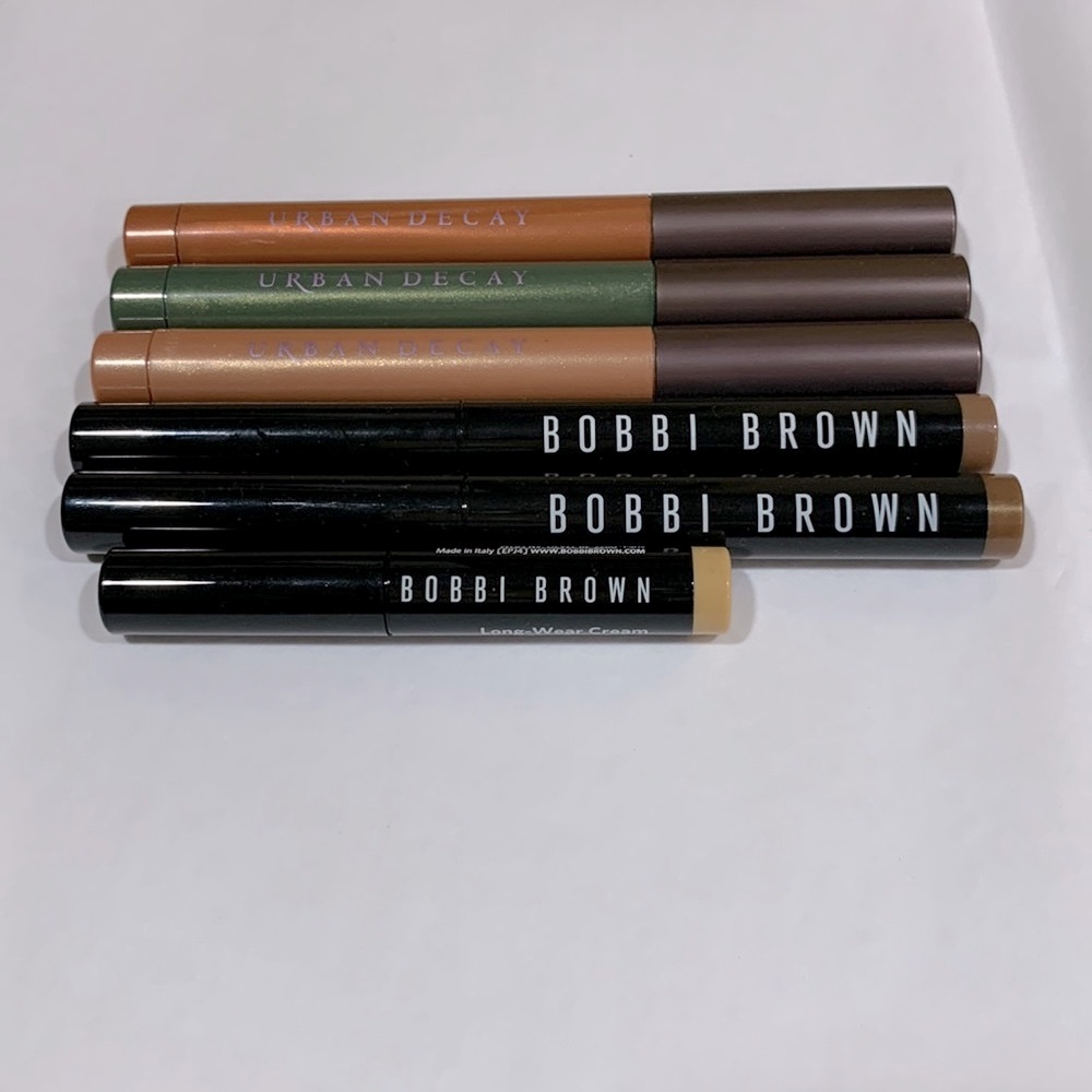 Urban Decay, and Bobbi Brown cream eyeshadows: Lot of six